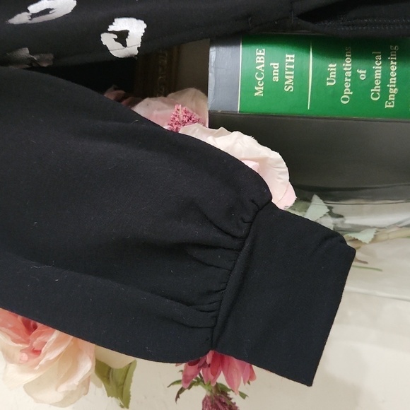 Black Leopard Print Sweater With Pockets Tunic Contemporary Medium Career - Picture 7 of 10